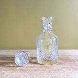 Large engraved and chiseled crystal decanter