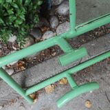 Portemanteau métal vert et son miroir ancien
