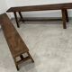 Pair of vintage oak farmhouse benches 3 places
