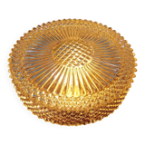 Plafonnier ou applique murale en cristal ambré et métal doré, 1970