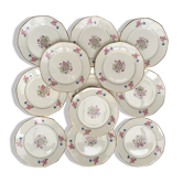 Set de 12 assiettes à dessert œillets digoin sarreguemines