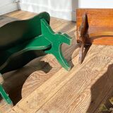 2 vintage wooden bar stools
