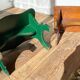 2 vintage wooden bar stools