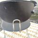 Vintage metal tubular sled chair leather