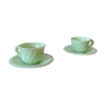 Duo of opaline mint coffee cups