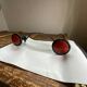 Vintage double hook in metal and plastic red and black