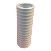 "Groove" Vase White Glazed Ceramic