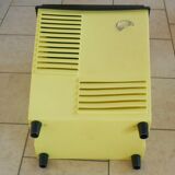 Vintage laundry basket in yellow and black plastic