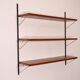 Scandinavian teak and brass metal shelf