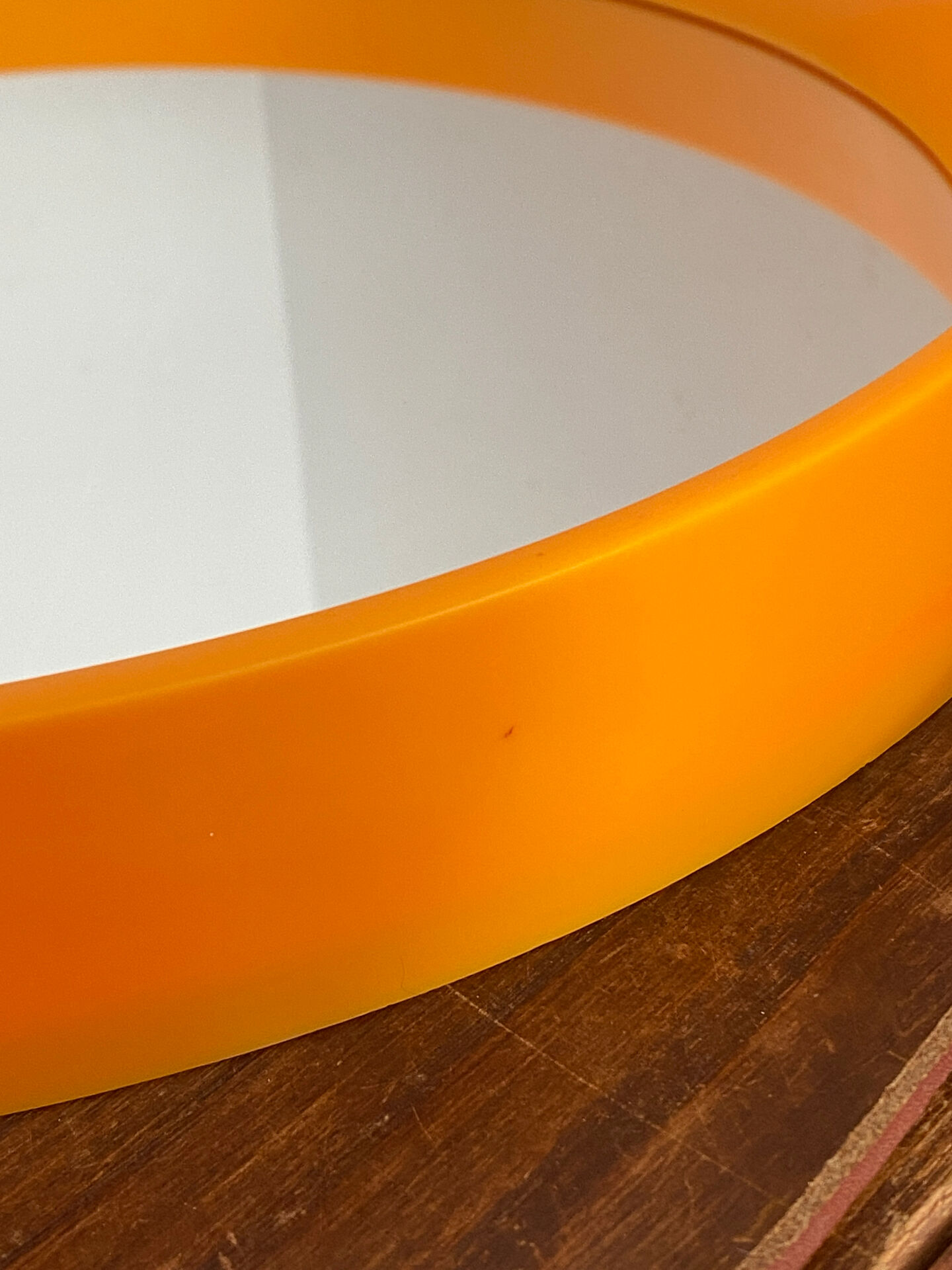 Danish round mirror, made of plastic, 1970s