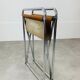 Tabouret pliant cuir et chrome style Bauhaus