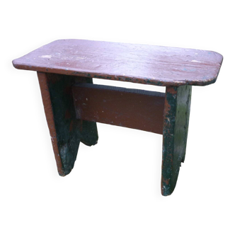 Vintage brutalist farmhouse stool bench
