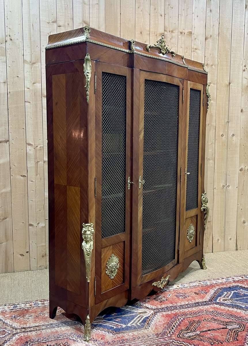 Late 19th century Regency style bookcase in rosewood and oak, removable