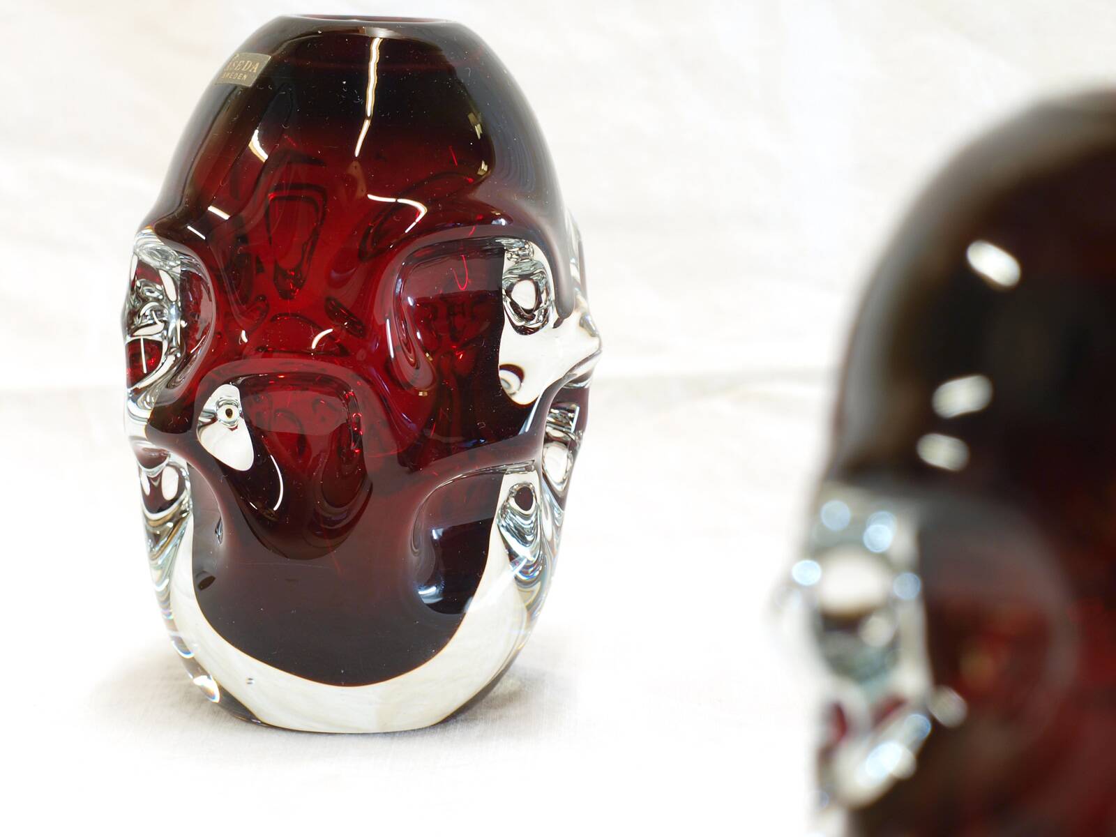 Pair of glass vases by Aseda, Sweden