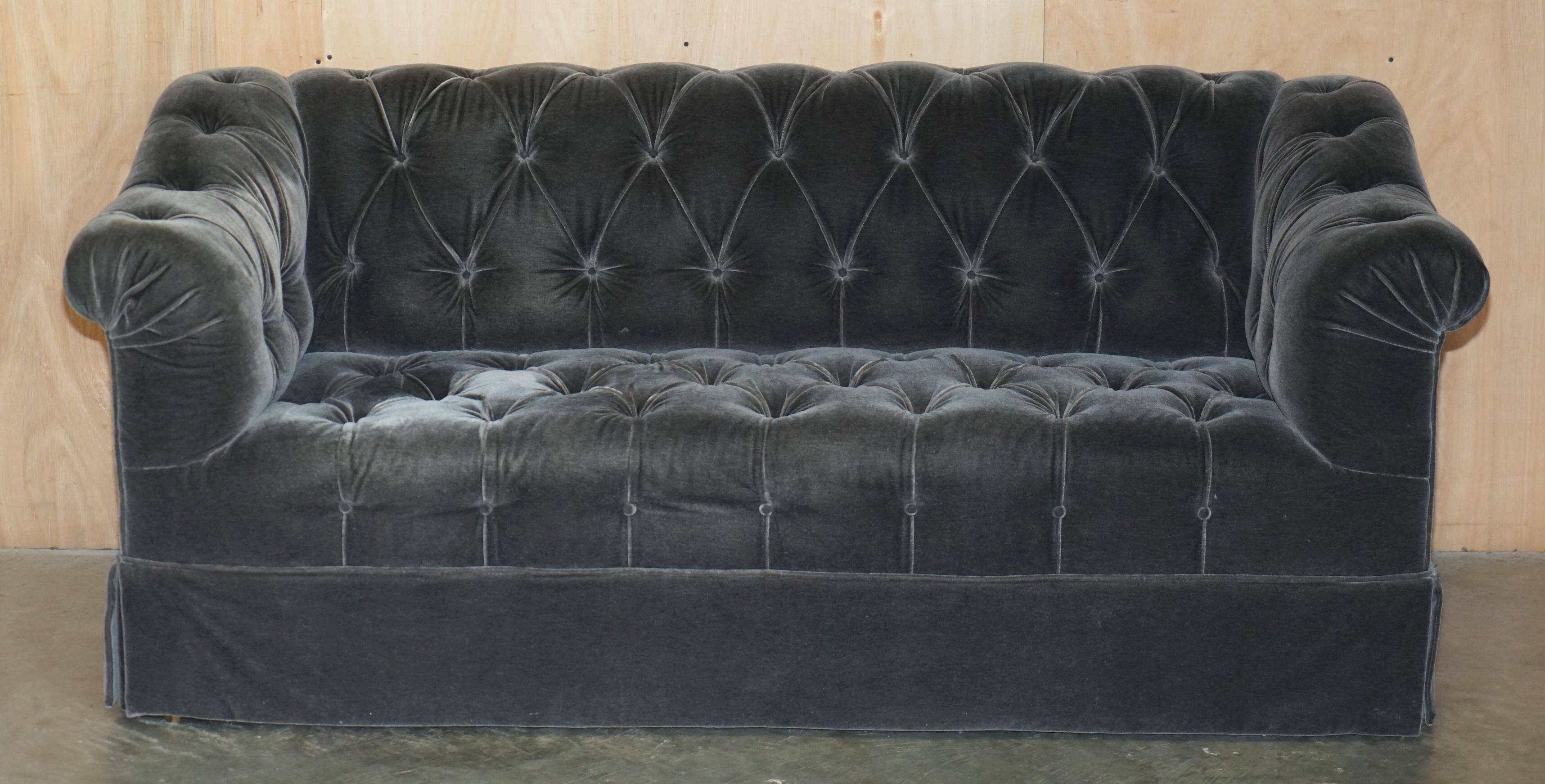 Pair of Chesterfield sofas in mohair velvet Somerville George Smith