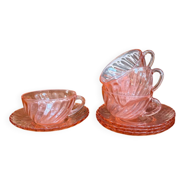 Service à café à verre rose Rosaline