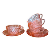 Rosaline pink glass coffee set
