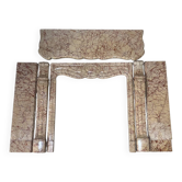 Pompadour fireplace in yellow Trets marble, Louis XV style, 19th century.