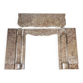 Pompadour fireplace in yellow Trets marble, Louis XV style, 19th century.