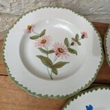 Set of 3 decorative deep plates with floral decoration