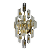 Oscar Torlasco for Stilkronen wall sconce, cut Murano glass, Italy, 1970s