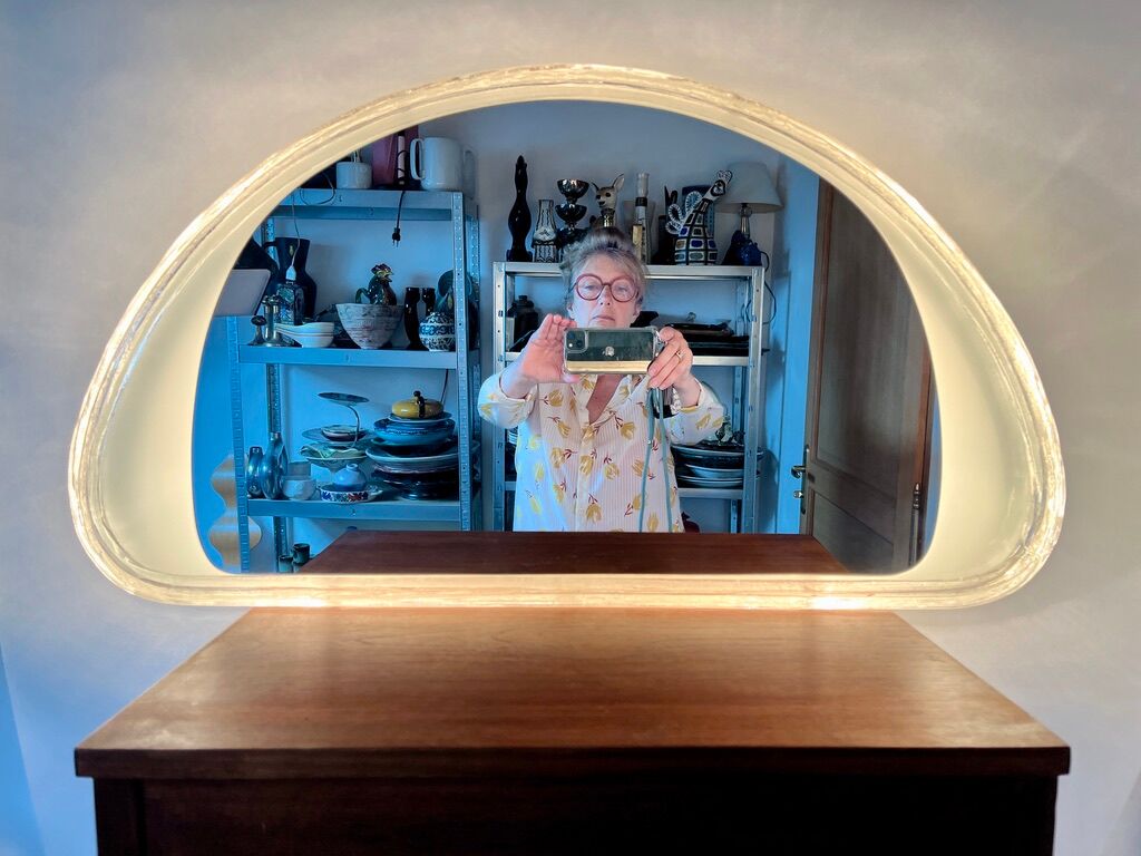 Mirror hillebrand backlit vintage 1970 germany