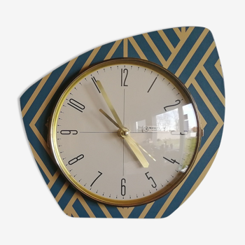 Vintage clock, "Manufrance Blue Golden" wall clock