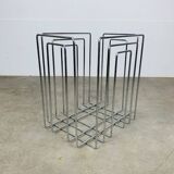 Chrome metal magazine rack by Willi Glaeser for TMP, 1980s.