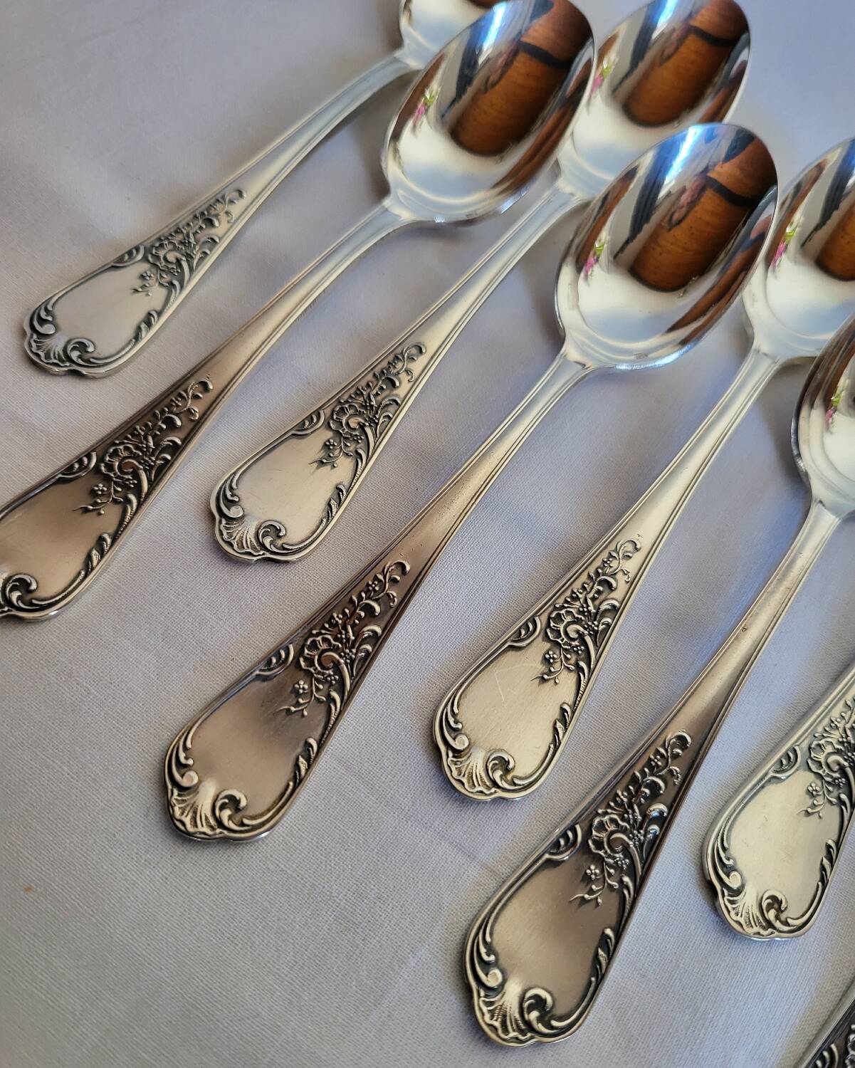 12 small silver-plated metal spoons by Guildart