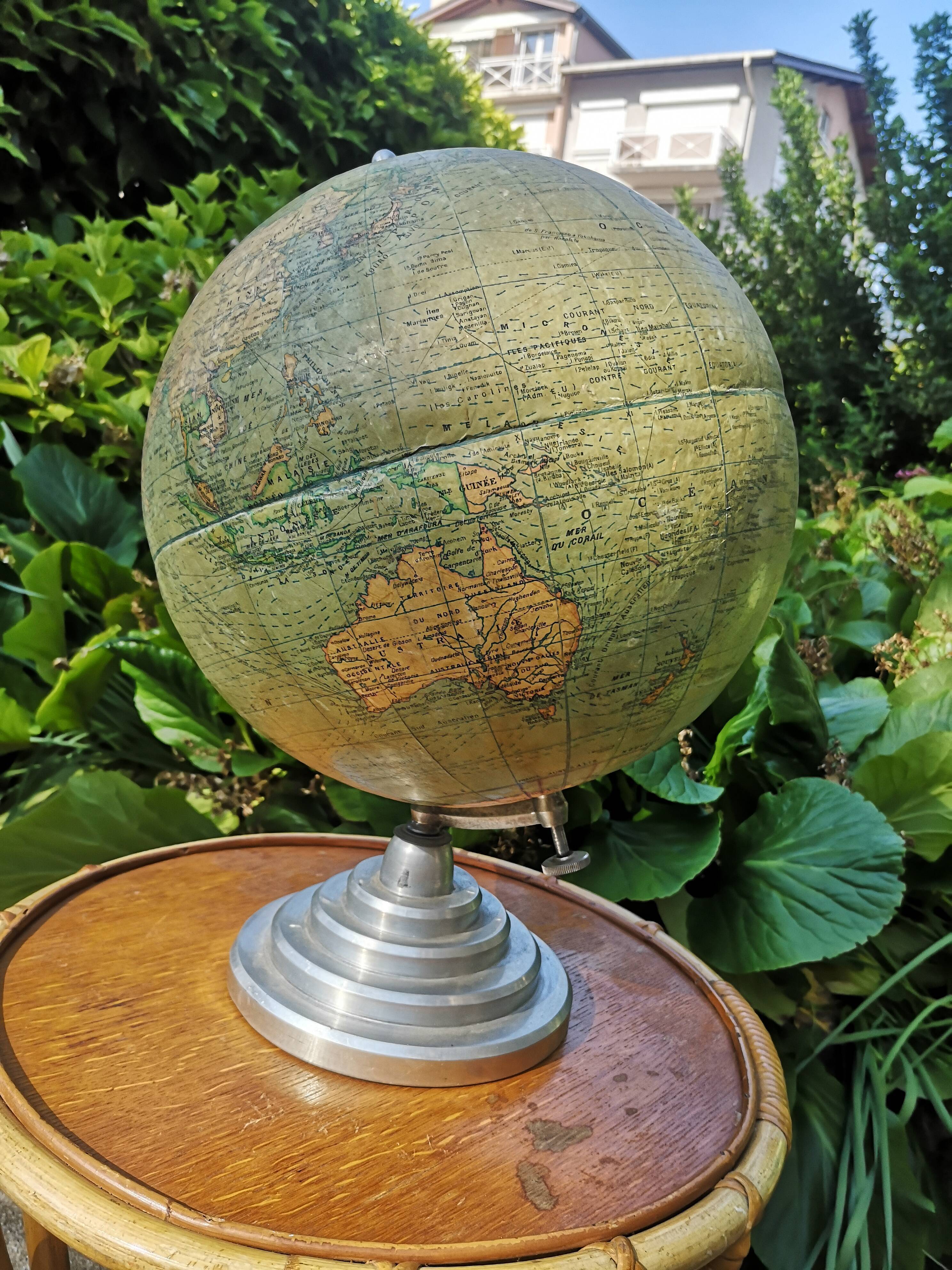 World map, vintage globe