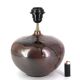 Ceramic and brass lamp by Jean Cacheleux, abstract decor, 1970s