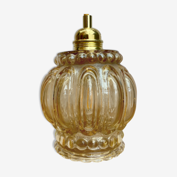 Baladeuse globe vintage en verre ambré
