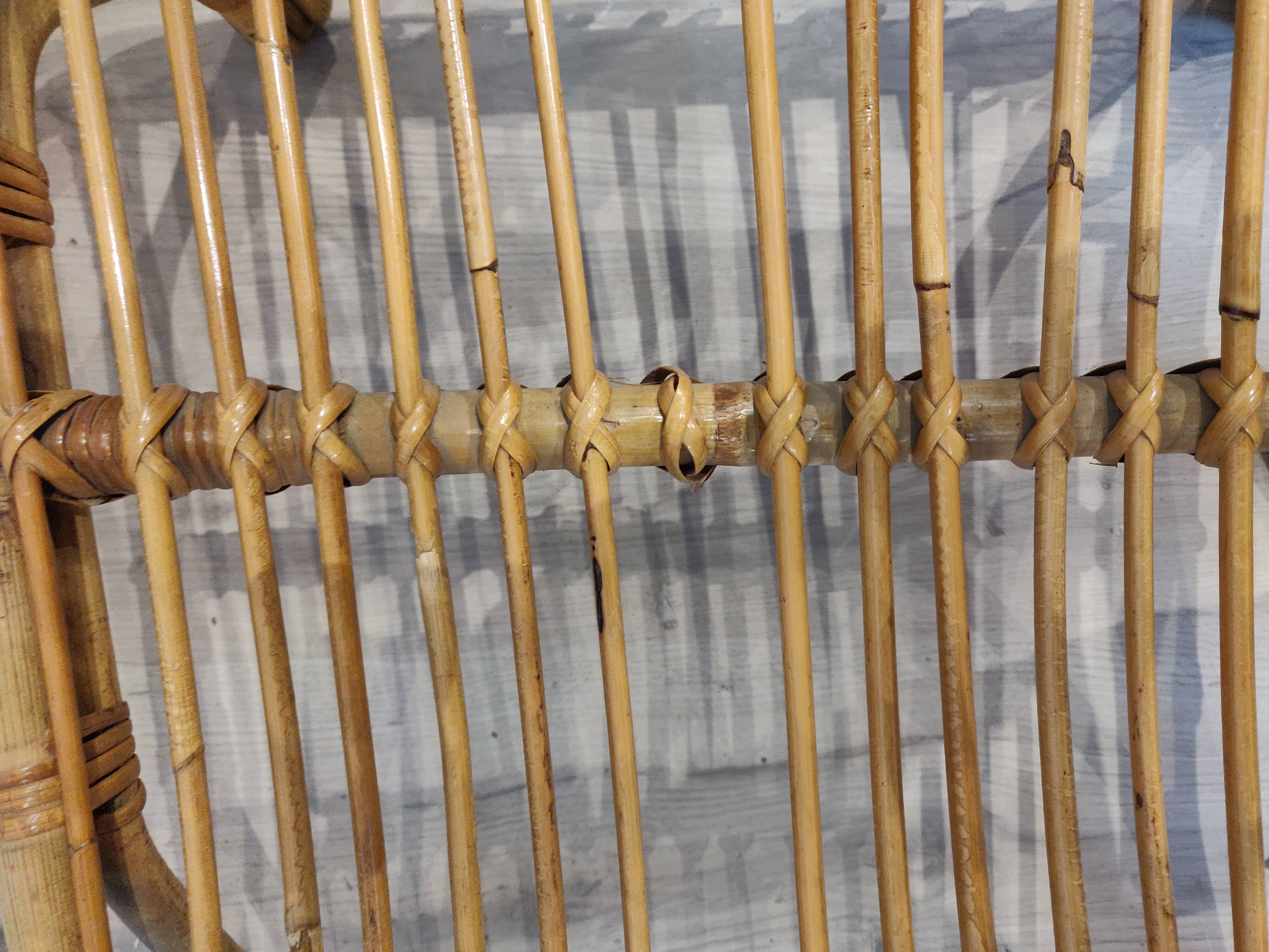 Vintage rattan armchair 60s