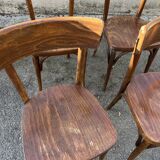 Lot de 4 chaises Thonet bistrot originales en bois