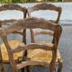 Set of 4 Vintage BAUMANN Chairs in Solid Wood with Rush Seating, Louis XV Style
