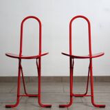 2 folding chairs with stand Gastone Rinaldi for Thema