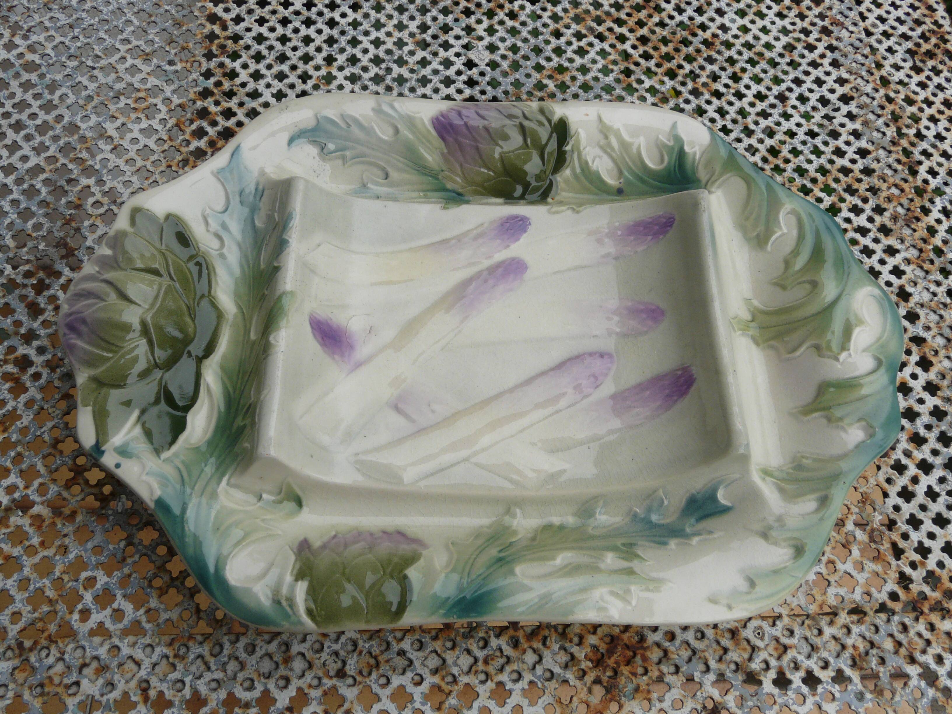 Asparagus and artichoke dish in slisserie kg luneville