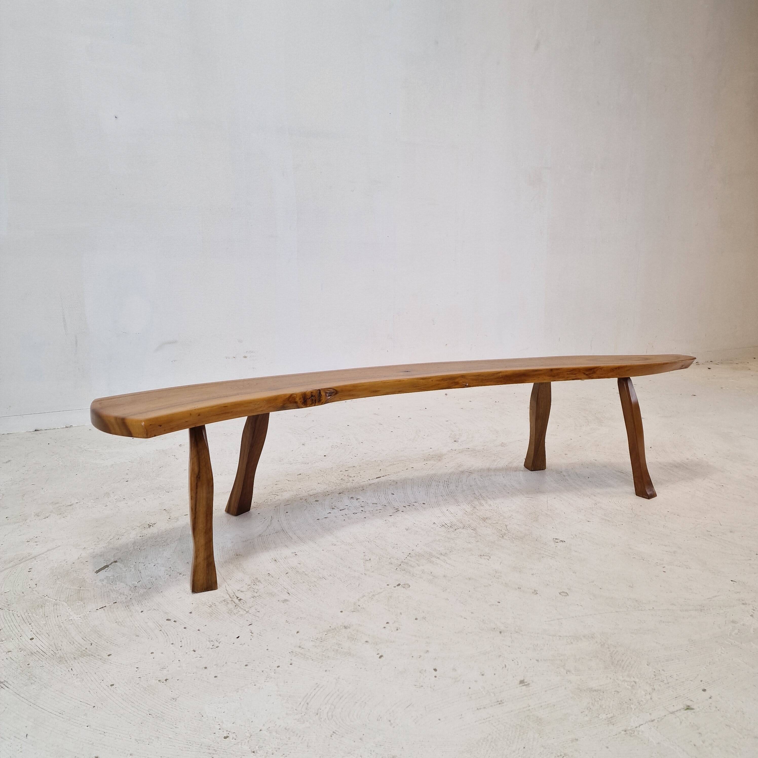 Wooden Tree Trunk Bench, France 1960s