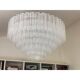Lustre contemporain en verre de murano transparent « tronchi » dans le style venini