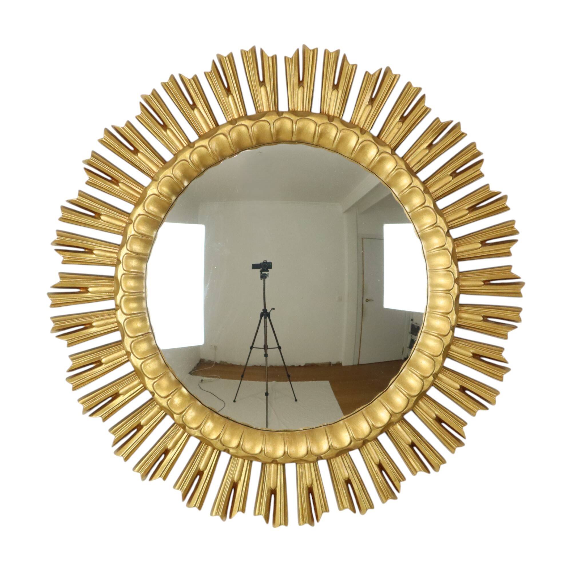 XL Gold-colored Sun Mirror Sunburst Witch's Eye Resin 60cm