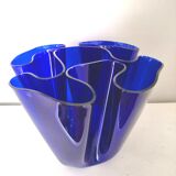 Blue handkerchief vase in plexiglass 70s