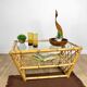 Rattan coffee table and vintage glass