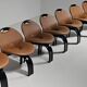 Set of 10 "Sail" dining chairs by Giovanni Offredi for Saporiti, 1973.