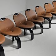 Set of 10 "Sail" dining chairs by Giovanni Offredi for Saporiti, 1973.
