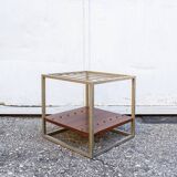 Porta riviste metallo cromato e legno Italia Anni '60