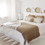 Plaid tissé main 100% pure laine de lama mocha