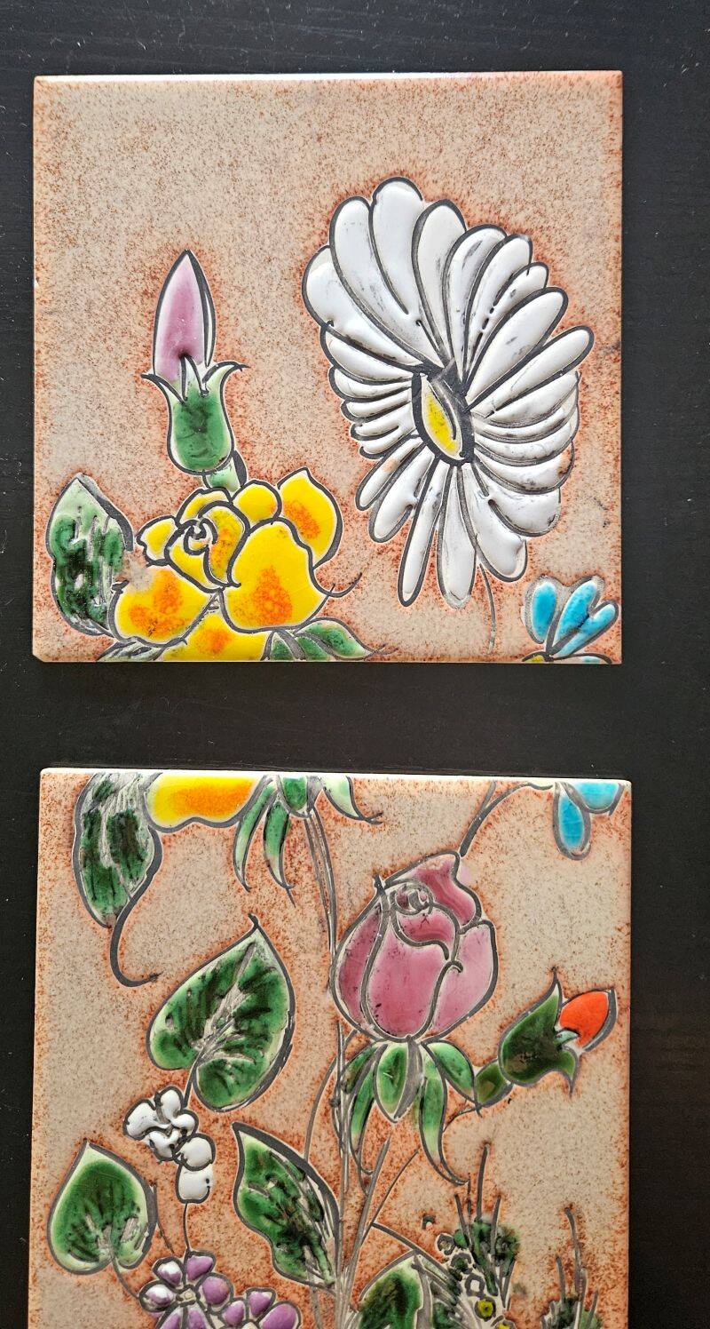 Jean-Paul ARNONE - Vallauris Frieze of 3 Earthenware Tiles, Year 1960