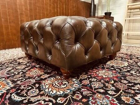 Large red Chesterfield ottoman hocker pouffes