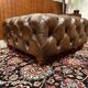 Large red Chesterfield ottoman hocker pouffes