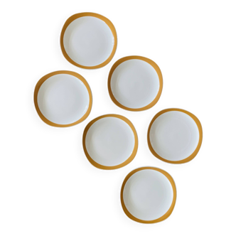 Set of 6 Pyroblanc flat plates - Sarreguemines